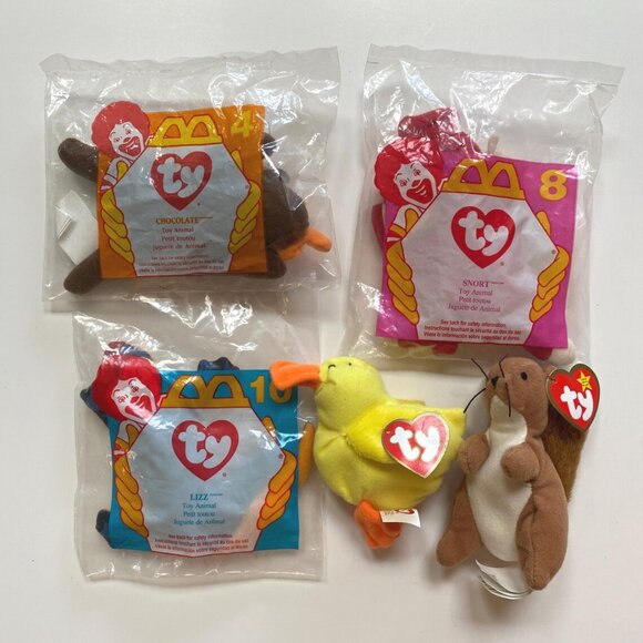 Teenie Beanie Babies Mcdonalds Fast Food Premium Toys Mini Plushies LOT - Picture 1 of 2